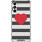 Black And White Striped Heart Gabb Phone 4 Clear Case
