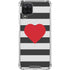 Black And White Striped Heart Galaxy Cases