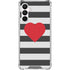 Black And White Striped Heart Galaxy A16 5G Clear Case