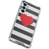 Black And White Striped Heart Galaxy A16 5G Clear Case
