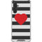 Black And White Striped Heart Galaxy A17 Clear Case