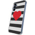 Black And White Striped Heart Galaxy A35 5G Clear Case