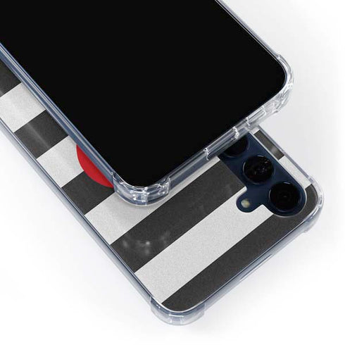 Black And White Striped Heart Galaxy A35 5G Clear Case