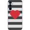Black And White Striped Heart Galaxy A35 5G Skin