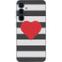 Black And White Striped Heart Galaxy A35 5G Skin
