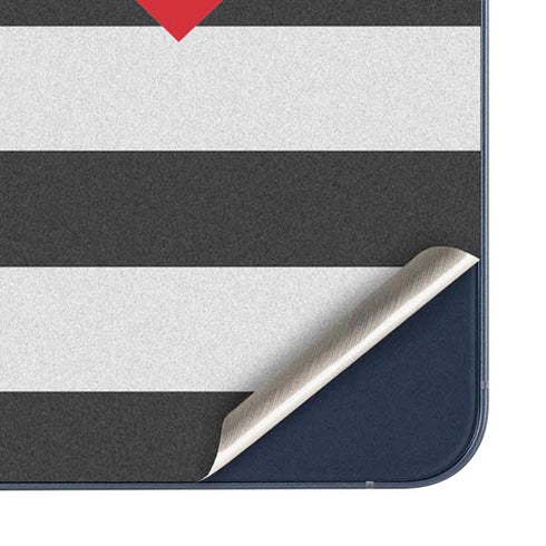 Black And White Striped Heart Galaxy A35 5G Skin