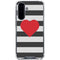 Black And White Striped Heart Galaxy A36 5G Clear Case