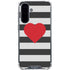 Black And White Striped Heart Galaxy A36 5G Clear Case