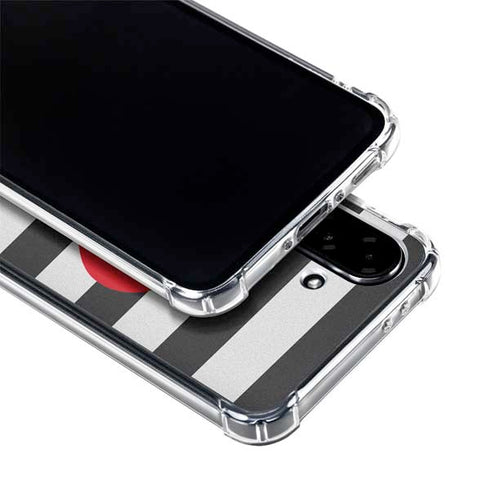 Black And White Striped Heart Galaxy A36 5G Clear Case