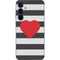 Black And White Striped Heart Galaxy A36 5G Skin