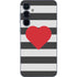 Black And White Striped Heart Galaxy A36 5G Skin