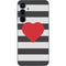 Black And White Striped Heart Galaxy A55 5G Skin