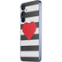 Black And White Striped Heart Galaxy A55 5G Skin