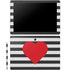 Black And White Striped Heart Galaxy Book 12in Skin