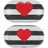 Black And White Striped Heart Galaxy Buds Plus Skin