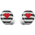 Black And White Striped Heart Galaxy Buds Plus Skin