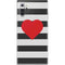 Black And White Striped Heart Galaxy Note 10 Plus Skin