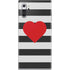 Black And White Striped Heart Galaxy Note 10 Plus Skin