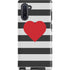 Black And White Striped Heart Galaxy Cases
