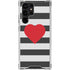 Black And White Striped Heart Galaxy S23 Ultra Clear Case