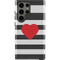 Black And White Striped Heart Galaxy S23 Ultra Pro Case