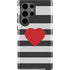 Black And White Striped Heart Galaxy S23 Ultra Pro Case