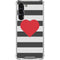 Black And White Striped Heart Galaxy S24 FE Clear Case