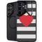 Black And White Striped Heart Galaxy S24 Kickstand Case