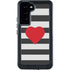 Black And White Striped Heart Galaxy S24 Plus Waterproof Case