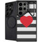 Black And White Striped Heart Galaxy S24 Ultra Kickstand Case
