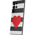 Black And White Striped Heart Galaxy S25 Ultra Skin