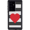 Black And White Striped Heart Galaxy S24 Ultra Waterproof Case