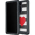 Black And White Striped Heart Galaxy S24 Ultra Waterproof Case