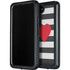 Black And White Striped Heart Galaxy S24 Waterproof Case