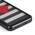 Black And White Striped Heart Galaxy S24 Waterproof Case