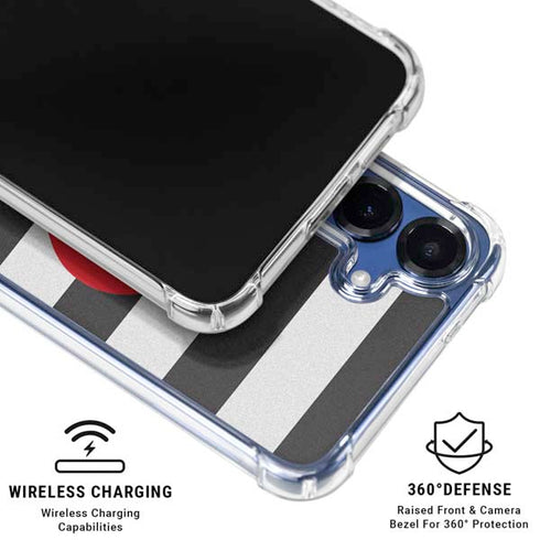 Black And White Striped Heart Galaxy S25 Plus Clear Case
