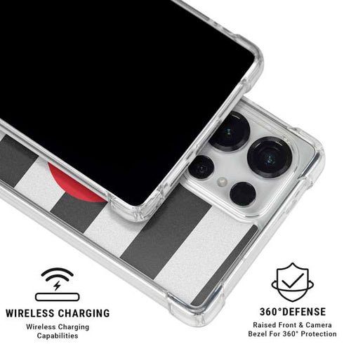 Black And White Striped Heart Galaxy S25 Ultra Clear Case