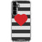 Black And White Striped Heart Galaxy S26 Clear Case