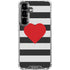 Black And White Striped Heart Galaxy S26 Clear Case
