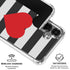 Black And White Striped Heart Galaxy S26 Clear Case
