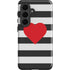 Black And White Striped Heart Galaxy S26 Impact Case