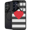 Black And White Striped Heart Galaxy S26 Kickstand Case