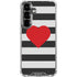 Black And White Striped Heart Galaxy S26 Plus Clear Case