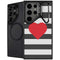 Black And White Striped Heart Galaxy S26 Ultra Kickstand Case