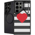Black And White Striped Heart Galaxy S26 Ultra Kickstand Case