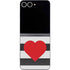 Black And White Striped Heart Galaxy Z Flip6 Skin