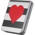 Black And White Striped Heart Galaxy Z Flip6 Skin