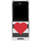 Black And White Striped Heart Galaxy Z Flip6 Clear Case