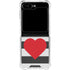 Black And White Striped Heart Galaxy Z Flip6 Clear Case