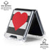 Black And White Striped Heart Galaxy Z Flip6 Clear Case